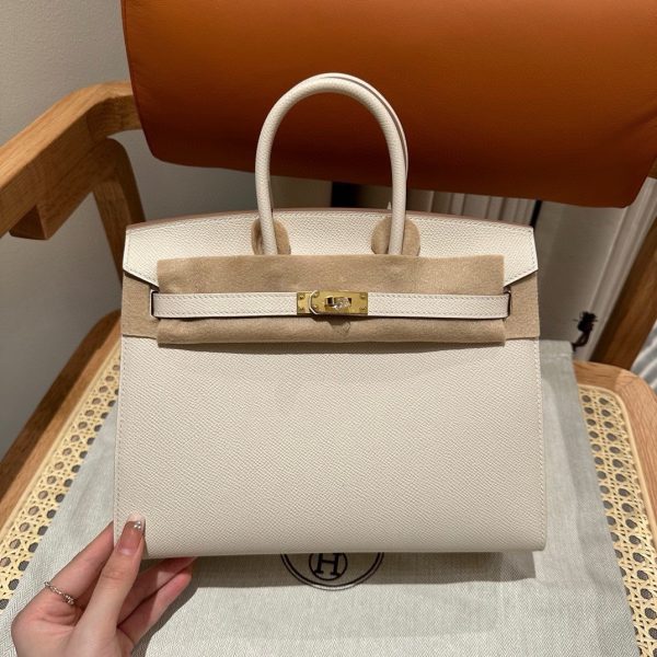 Hermès Birkin 25 Craie Epsom Gold Hardware 2